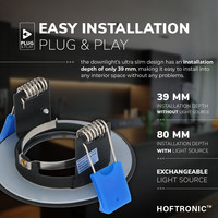6er Set Pisa LED Einbaustrahlers - Spotleuchte - GU10 Fassung - IP65 wasserdicht - LED Einbaustrahler Bad und Außen - Schwarz