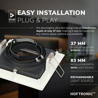 Set van 6 Altos LED inbouwspots - Kantelbaar armatuur - GU10 fitting - Vierkante inbouwspot voor binnen - Wit