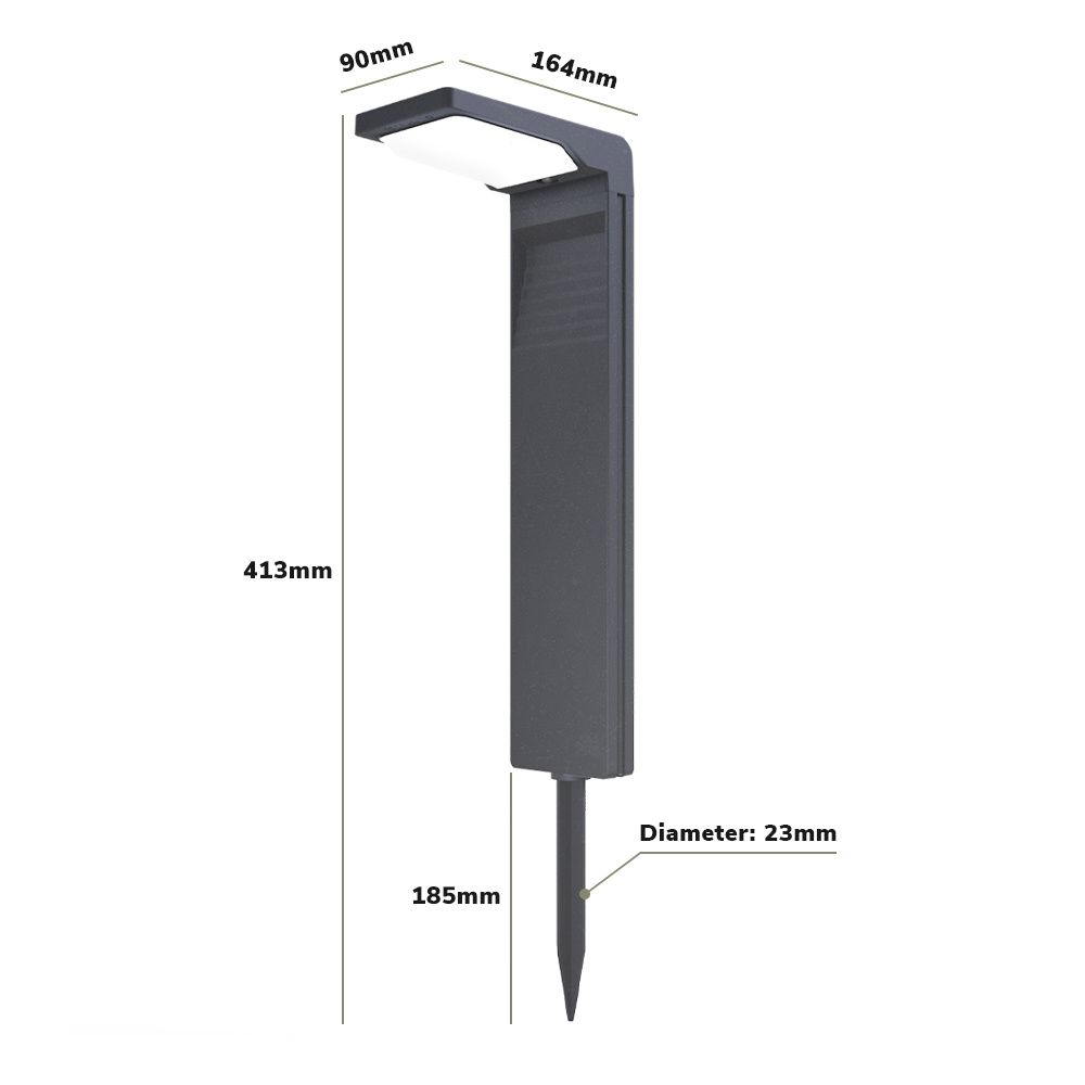 Maine Solar padverlichting prikspot - 2 stuks - Geschikt voor buiten IP65 - Sfeervol 3000K warm wit licht - Zwart - 2 jaar garantie - Tuin spots, spot