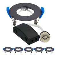 6er Set Pisa LED Einbaustrahlers - Spotleuchte - GU10 Fassung - IP65 wasserdicht - LED Einbaustrahler Bad und Außen - Schwarz
