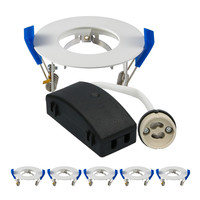 Set of 6 Pisa LED recessed downlights - Spot fixture - GU10 socket - IP65 waterproof - LED recessed downlight bathroom and outdoor - White