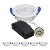 Set of 6 Peru LED recessed downlights - Tiltable fixture - GU10 socket - IP65 waterproof - LED recessed downlight bathroom and outdoor - White