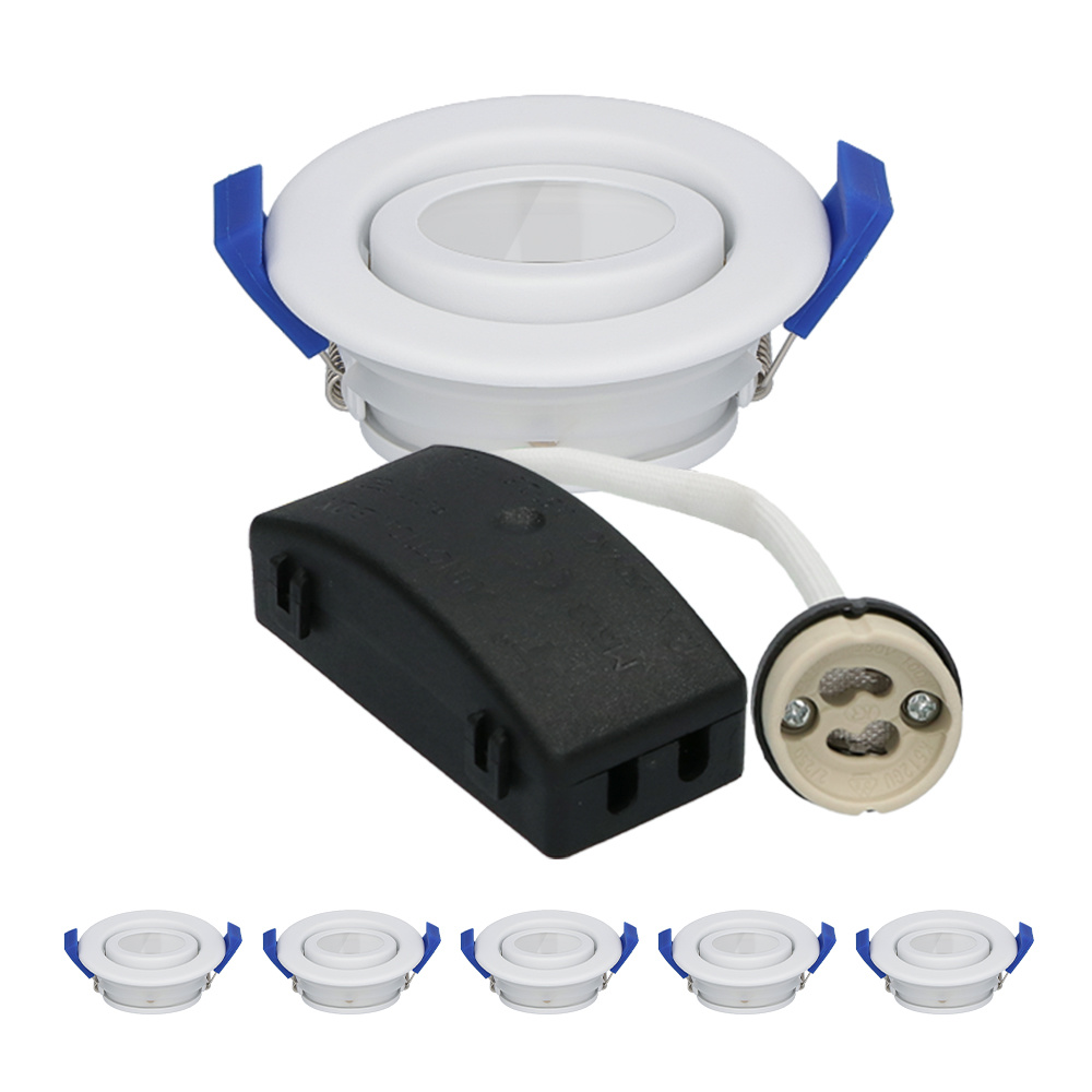 HOFTRONIC™ Set van 6 Peru LED inbouwspots Kantelbaar armatuur GU10 fitting IP65 waterdicht LED inbouwspot badkamer en buiten Wit