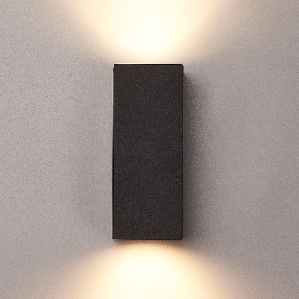 Selma dimbare LED wandlamp - Up & Down light - IP65 - Incl. 2x 5 Watt 2700K GU10 spots - Zwart - Binnen en buiten - 3 jaar garantie voor binnen en b