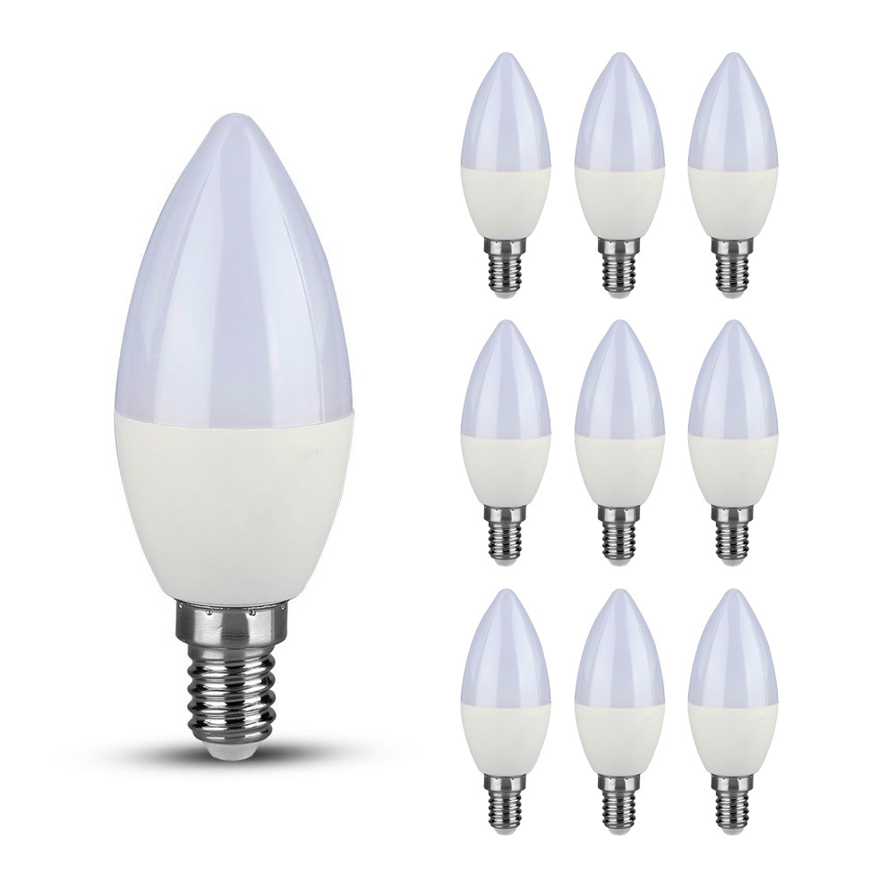 V TAC Set van 10 E14 LED Lampen 3.7 Watt 320 Lumen Warm wit 3000K Vervangt 25 Watt