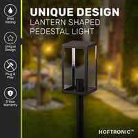 Casey LED Fluter 100cm - Dimmbar - E27-Fassung - IP44 wasserdicht - Schwarz - LED-Sockellampe für Wegbeleuchtung