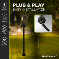 Casey LED Tuinlantaarn 100cm - Dimbaar - E27 Fitting - IP44 waterdicht - Zwart - LED Sokkellamp voor padverlichting