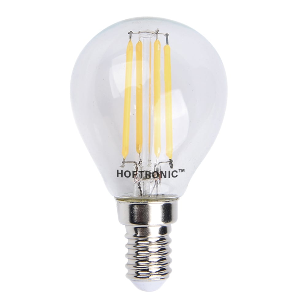 HOFTRONIC™ E14 LED Filament 4 Watt 470 lumen 2700K warm wit licht kleine fitting Vervangt 40 Watt P45 vorm