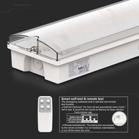 LED Noodverlichting met accu - Test knop - Afstandsbediening - Wand-/plafondmontage - 3 Watt - 6400K - IP65 Spatwaterdicht - Incl. pictogram met vluchtwegaanduiding