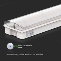 LED Emergency lighting with battery - Test button - Remote control - Wall/ceiling mounting - 3 Watt - 6400K - IP65 Waterproof - Incl. icons with escape route indication