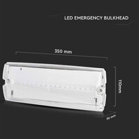 LED Noodverlichting met accu - Test knop - Afstandsbediening - Wand-/plafondmontage - 3 Watt - 6400K - IP65 Spatwaterdicht - Incl. pictogram met vluchtwegaanduiding