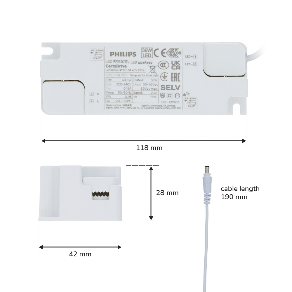 LED Paneel met Philips driver - 62x62 cm - 36 Watt - 4320lm (120lm/W) - 6500K daglicht wit - Flikkervrij - UGR22 - 5 jaar garantie