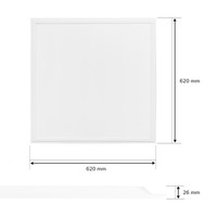 LED Panel - Dimmable - 62x62 cm - 36 Watt - 4320lm (120lm/W) - 4000K - UGR19 - Flicker-free - 5 year warranty