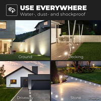 6x Dimmable LED ground spot - Round - stainless steel - 2700K warm white - 5 Watt - IP65 beam waterproof - 2 years warranty