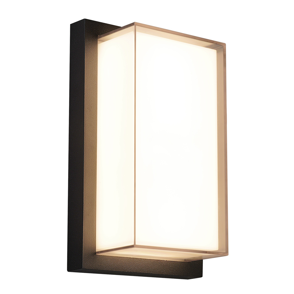 Milan LED wandlamp - 12 Watt - 3000K warm wit - IP54 waterdicht - Zwart - Wandverlichting voor binnen en buiten - Modern voor binnen en buiten