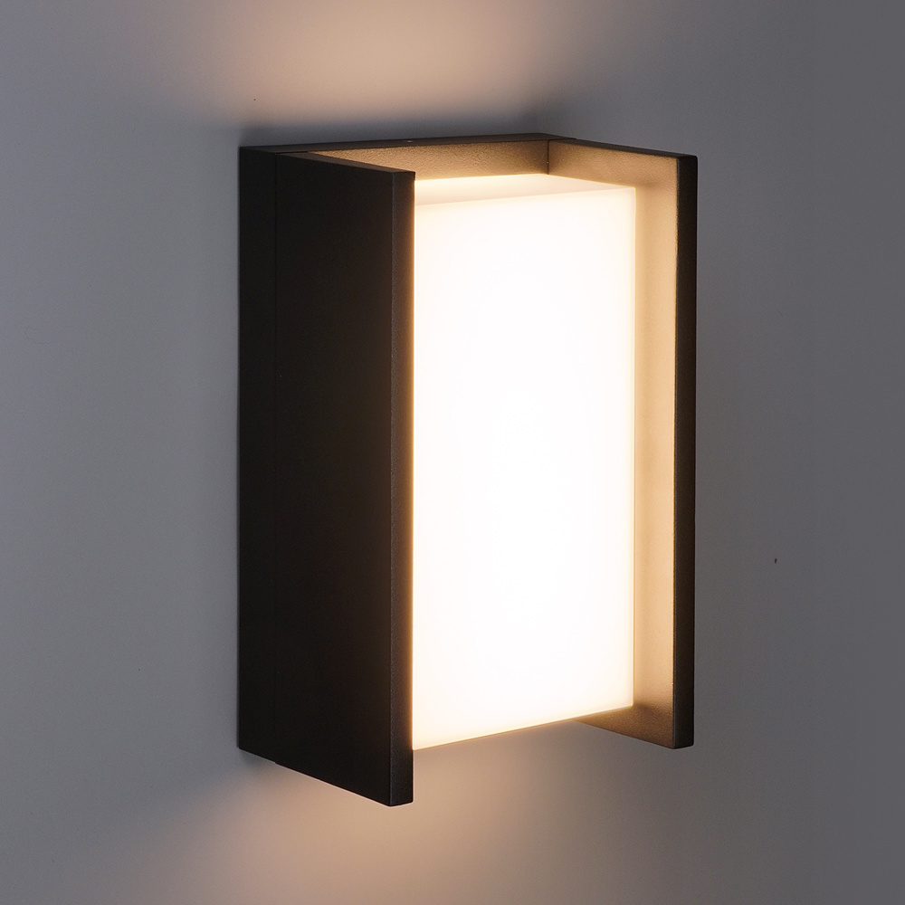 HOFTRONIC™ Jasper LED wandlamp - 12 Watt - 3000K warm wit - IP54 waterdicht - Zwart - Wandverlichting voor binnen en buiten