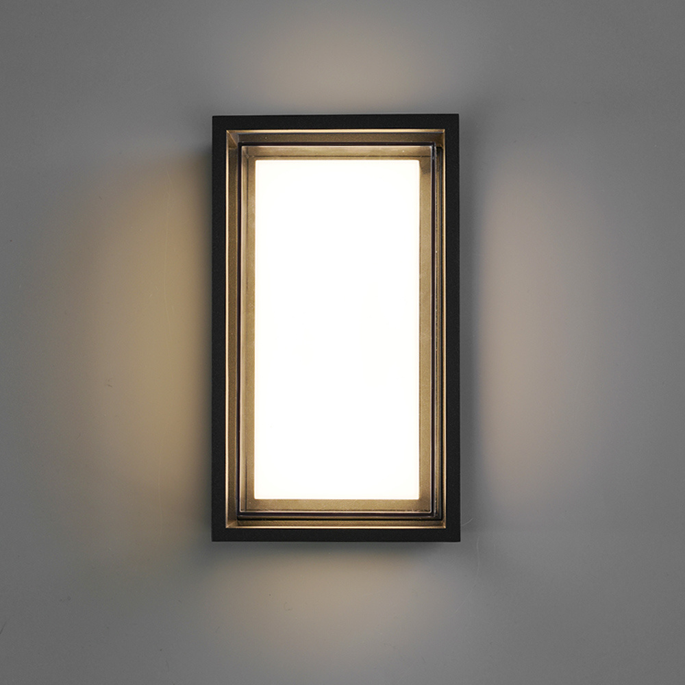 Brandon LED wandlamp - 12 Watt - 3000K warm wit - IP54 waterdicht - Zwart - Wandverlichting voor binnen en buiten - Modern voor binnen en buiten