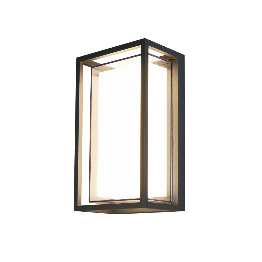 Brandon LED wandlamp - 12 Watt - 3000K warm wit - IP54 waterdicht - Zwart - Wandverlichting voor binnen en buiten - Modern voor binnen en buiten