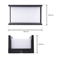 Jasper LED wall light - 12 watts - 3000K warm white - IP54 waterproof - Black - Wall light for indoor and outdoor use