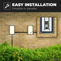 Jasper LED wall light - 12 watts - 3000K warm white - IP54 waterproof - Black - Wall light for indoor and outdoor use