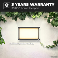 Jasper LED wall light - 12 watts - 3000K warm white - IP54 waterproof - Black - Wall light for indoor and outdoor use
