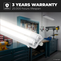 Ecoline LED TL armatuur 150 cm- IP65 Waterdicht - 4000K neutraal wit - Flikkervrij - 2x24 Watt LED Buizen - 4800 Lumen