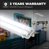 LED Feuchtraumleuchte Ecoline - IP65 - 120 cm - 6500K Tageslichtweiß - 2x18 Watt LED Röhre - 3600 Lumen
