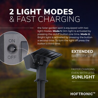 6x Odessa LED Solar Tuinspot Prikspot 6000K daglicht wit IP65 waterdicht