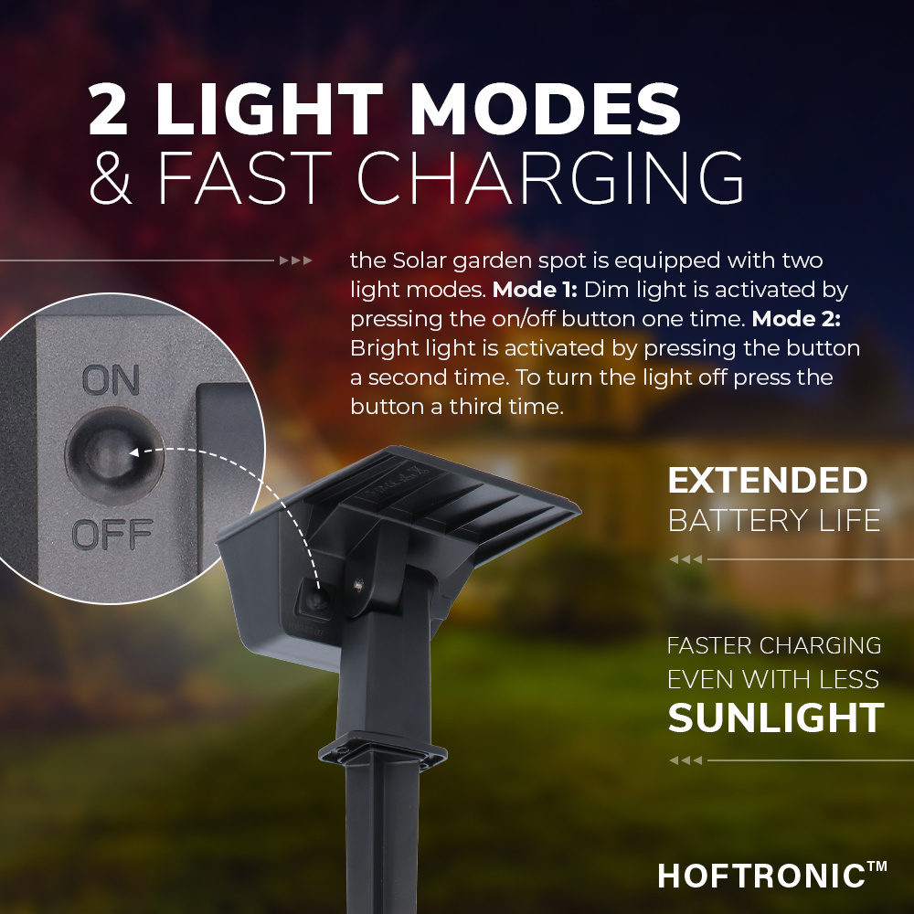 Odessa LED Solar Tuinspot 6000K daglicht wit IP65 waterdicht