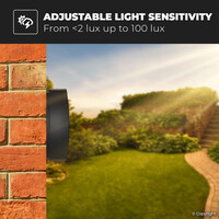 Schemerschakelaar voor buiten - IP44 waterdicht - <2 - 100 Lux - Max 1380 Watt - Photocell lichtsensor (dag en nacht sensor) - schemersensor
