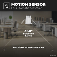 PIR bewegingssensor met schemerschakelaar 360° - Bereik 8 meter Maximaal 800 Watt - IP20 - Inbouw - Wit