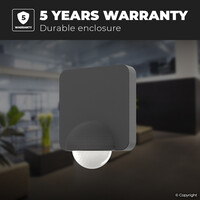 PIR Sensor - Bewegingssensor en schemerschakelaar (dag en nacht sensor) - IP54 waterdicht Voor buiten en binnen - Max 1200 Watt - Zwart