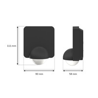 PIR Sensor - Bewegingssensor en schemerschakelaar (dag en nacht sensor) - IP54 waterdicht Voor buiten en binnen - Max 1200 Watt - Zwart