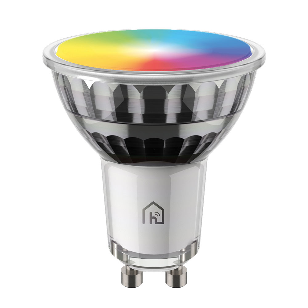 HOFTRONIC™ GU10 smart spot 4,5 Watt 350 lumen RGB 2200K 6500K WiFi Bluetooth Glazen spot App besturing, Google Home, Amazon Alexa en Siri