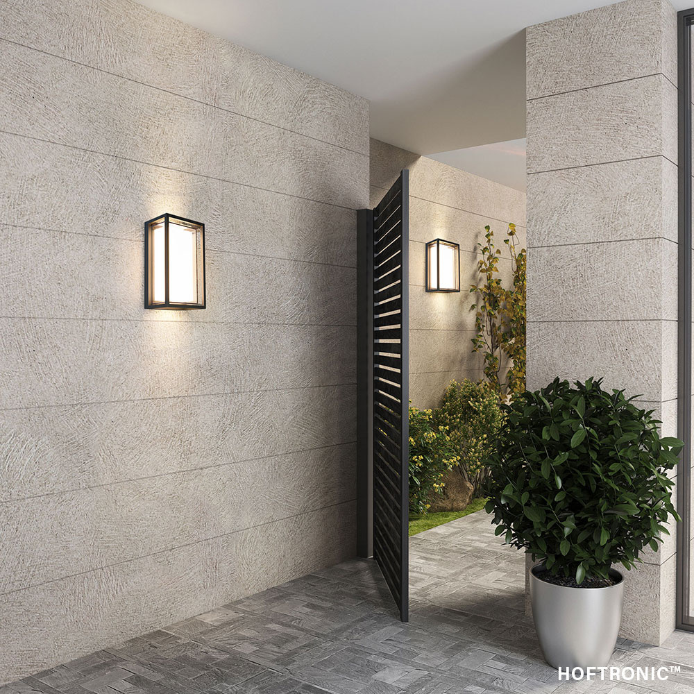 Brandon LED wandlamp - 12 Watt - 3000K warm wit - IP54 waterdicht - Zwart - Wandverlichting voor binnen en buiten - Modern voor binnen en buiten