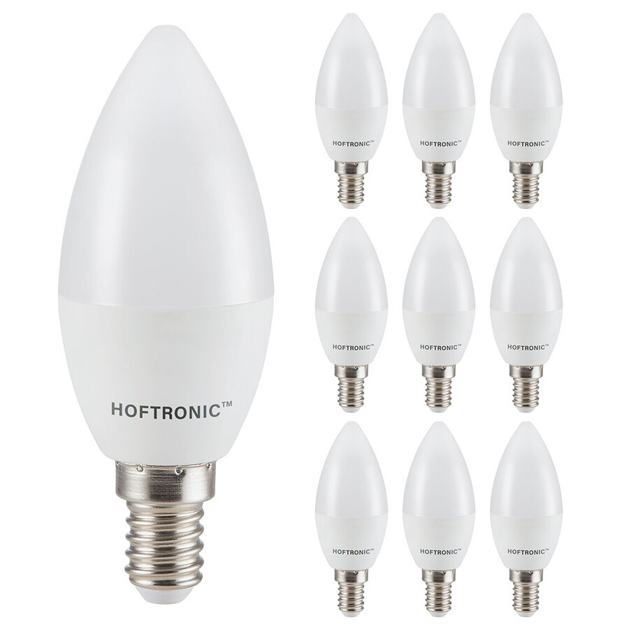 HOFTRONIC™ 10x E14 LED bulb - 2.9 watts 250 lumens - 4000K neutral white  light - Small socket - Replaces 35 watts - C37 candle bulb