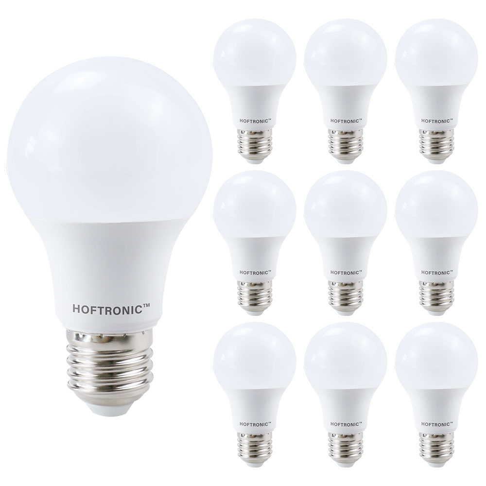 HOFTRONIC - Voordeelverpakking 10X E27 LED Lampen - 8,5 Watt 806lm - Vervangt 60 Watt - 4000K Neutraal wit licht - Grote fitting - A60 peertje E27 Lamp