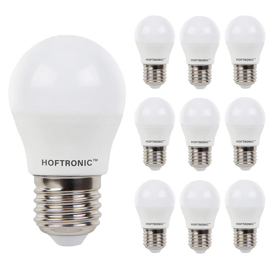 HOFTRONIC™ 10x E27 LED-Lampe - 2,9 Watt 250 Lumen - 6500K tageslichtweißes  Licht - Großer Fassung - Ersetzt 35 Watt - G45-Form