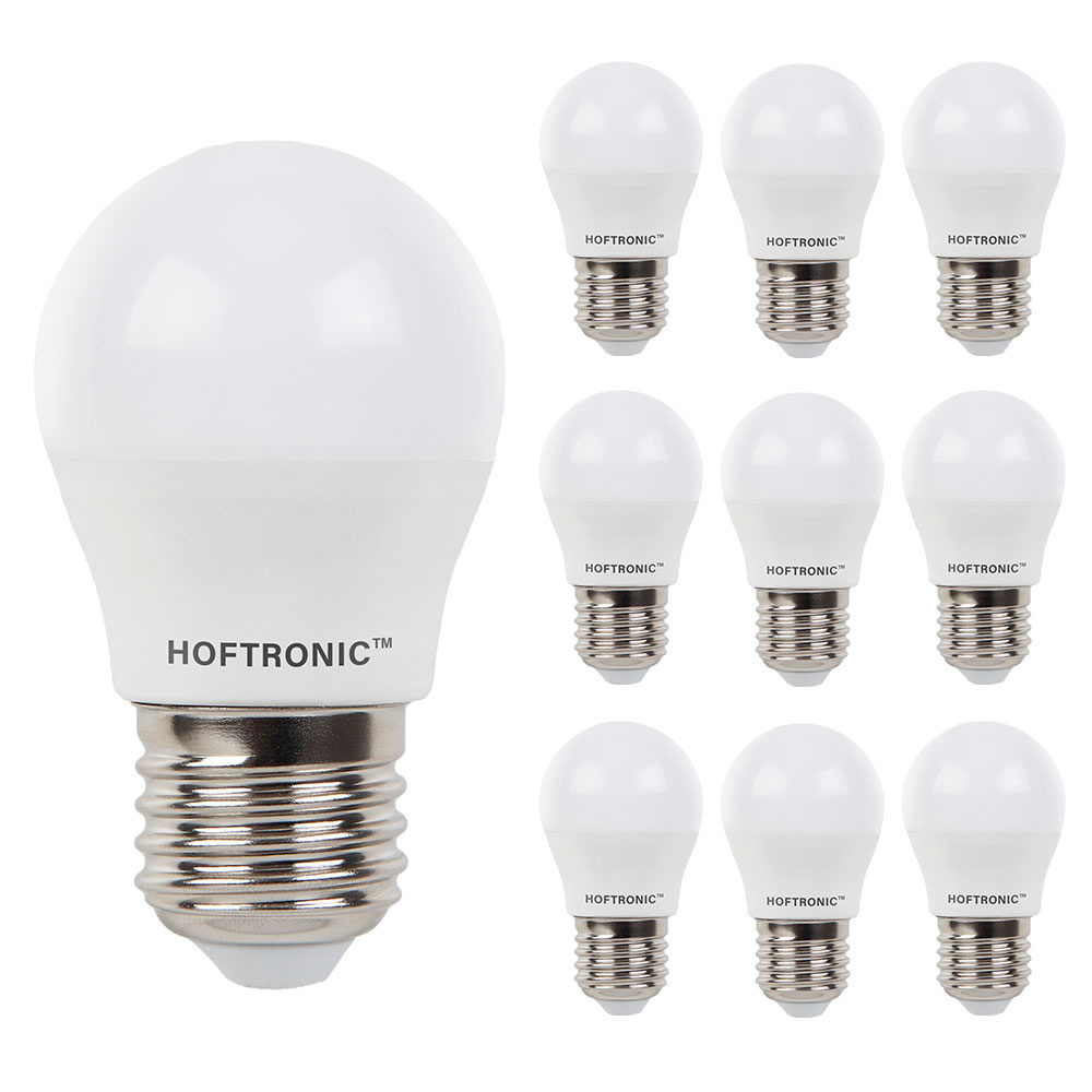 HOFTRONIC 10x E27 LED Lamp - 4,8 Watt 470 lumen - 4000K neutraal wit licht - Grote fitting - Vervang