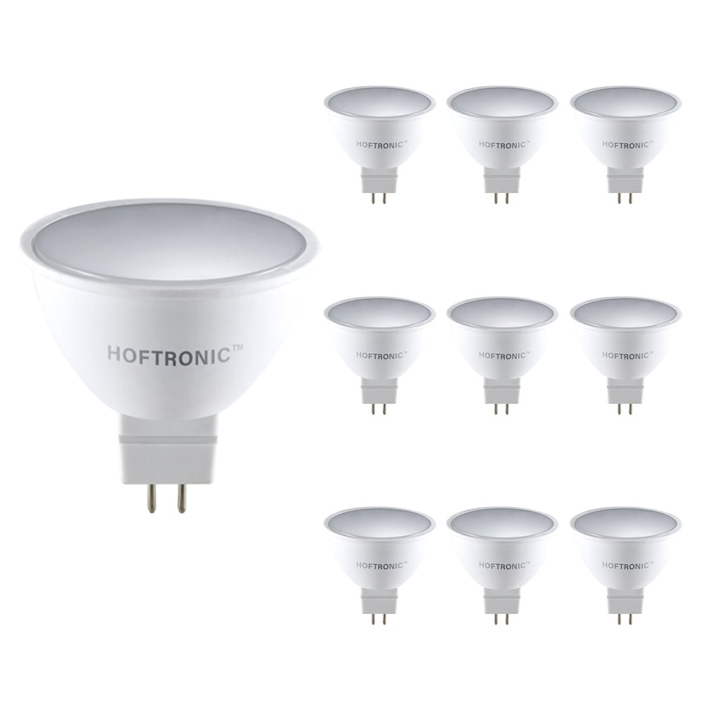 HOFTRONIC 10x LED GU5.3 Spot - 4,3 Watt 400 lumen - 2700K Warm wit licht - 12v - Vervangt 35 Watt - 