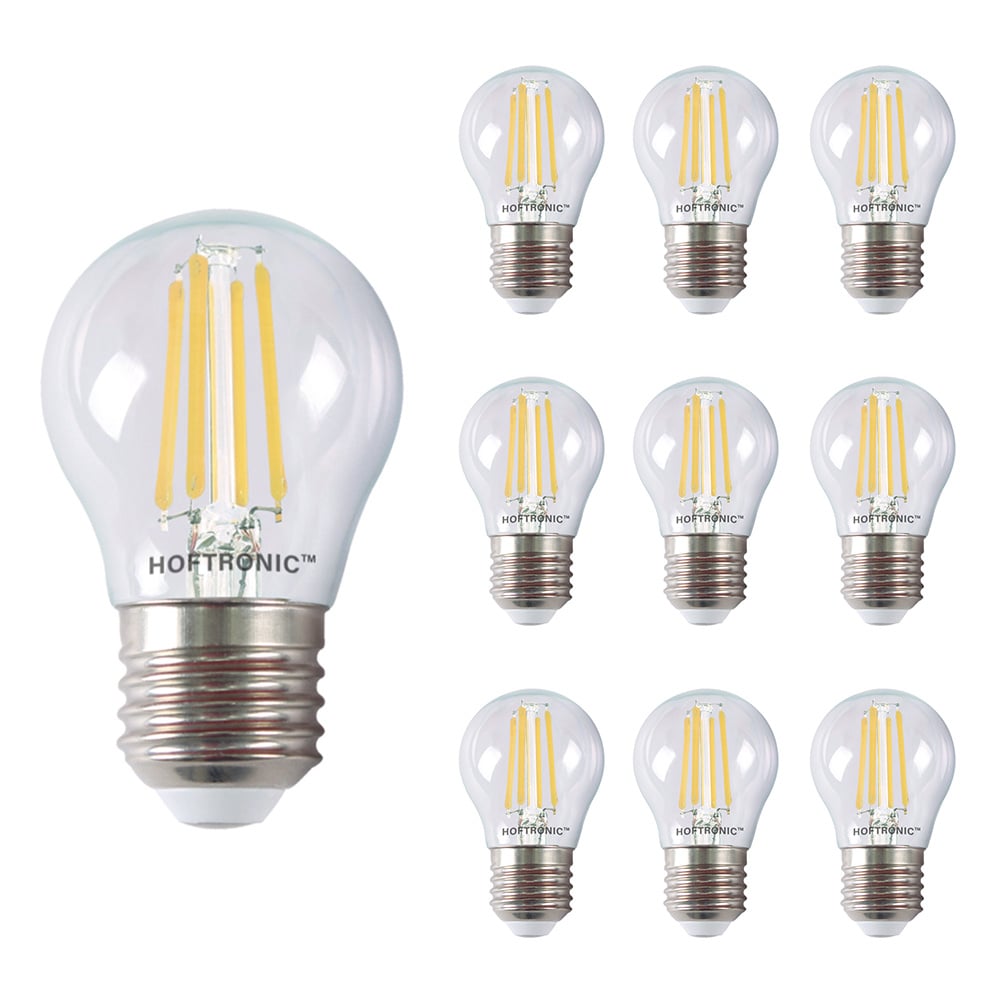 HOFTRONIC™ 10x E27 LED Filament 4 Watt 470 lumen 2700K warm wit licht Vervangt 40 Watt G45 vorm