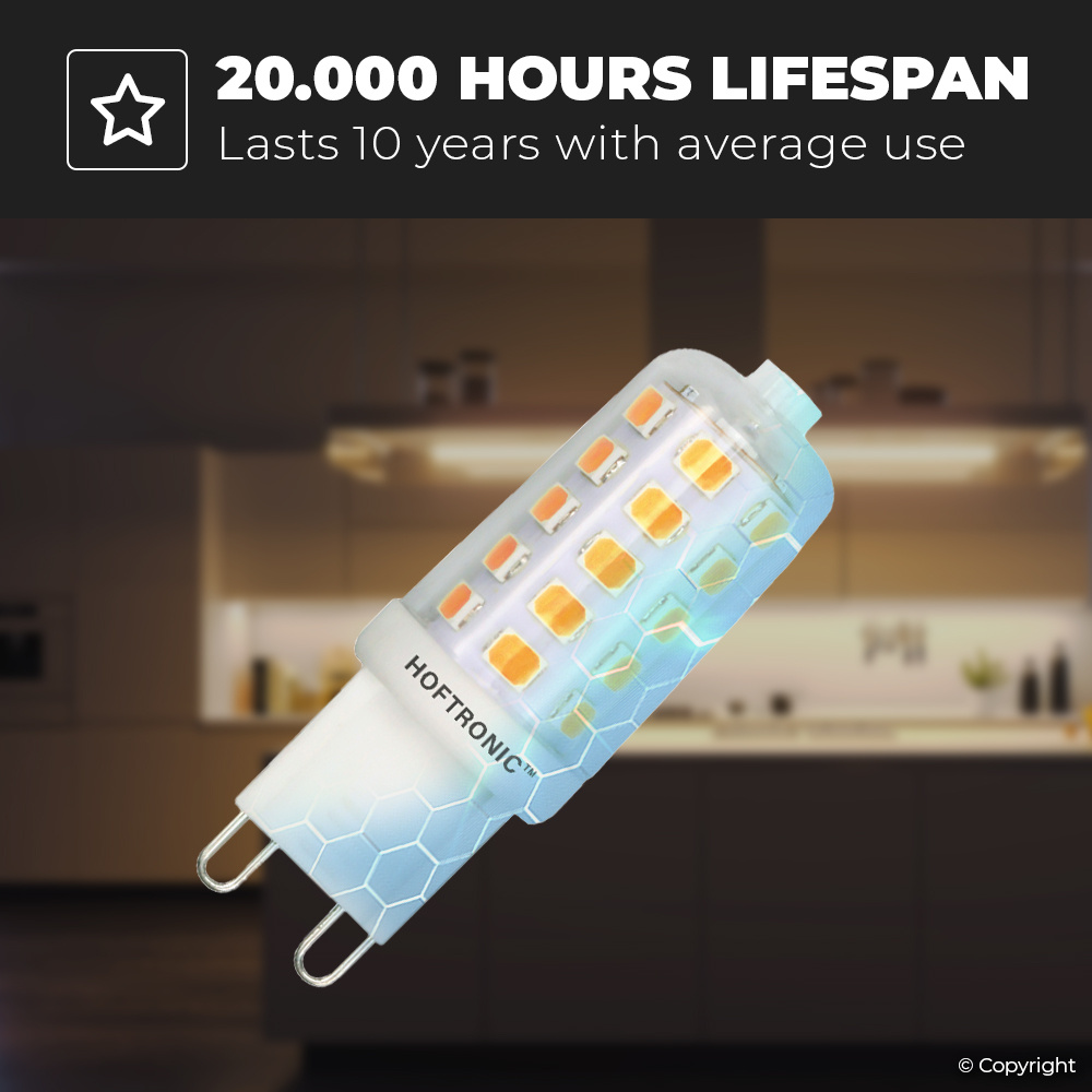 10x G9 LED Lamp - 3 Watt 300 lumen - 2700K Warm wit - 230V - Vervangt 30 Watt T4 halogeen