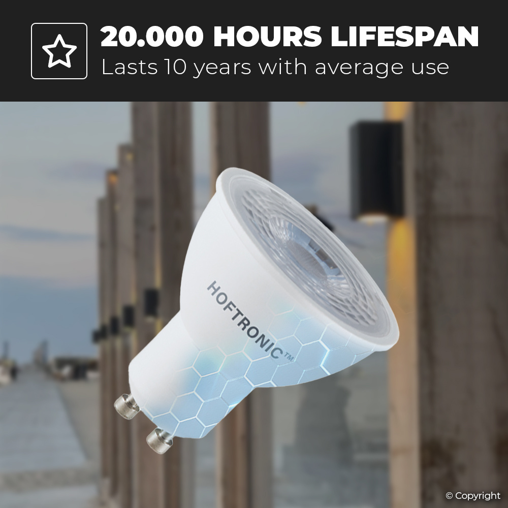 10x GU10 LED spot - 4,5 Watt 345 lumen - 38° - 2700K Warm wit licht - LED reflector - Vervangt 50 Watt
