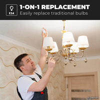 E14 LED Lamp - 4,8 Watt 470 lumen - 4000K neutraal wit licht - Kleine fitting - Vervangt 40 Watt - C37 kaarslamp