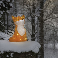 Beleuchtet Weihnachtsfigur für drinnen und draußen - Fuchs - 32 LEDs - 27 cm hoch