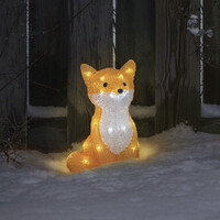 Beleuchtet Weihnachtsfigur für drinnen und draußen - Fuchs - 32 LEDs - 27 cm hoch