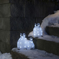 Verlicht Kerstfiguur voor buiten - Pinguïn familie - 48 LEDs - 50 cm breedte