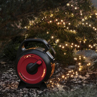 Cluster Outdoor light cord on cable reel - 1000 LEDs - 2100K Amber - IP44 - 22 metres - Christmas lights