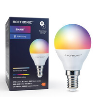E14 SMART LED Bulb RGBWW Wifi & Bluetooth 5.5 Watt 470lm P45 Dimmable via App