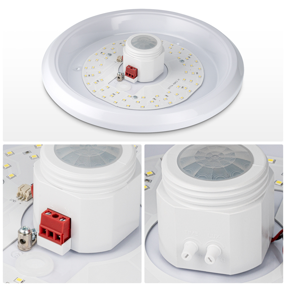 Plafondlamp - 12 Watt en 1160 Lumen - Incl. ingebouwde bewegingssensor - 4000K neutraal wit - IP20 voor binnen - Plafonniere Wit - LED binnenverlichti
